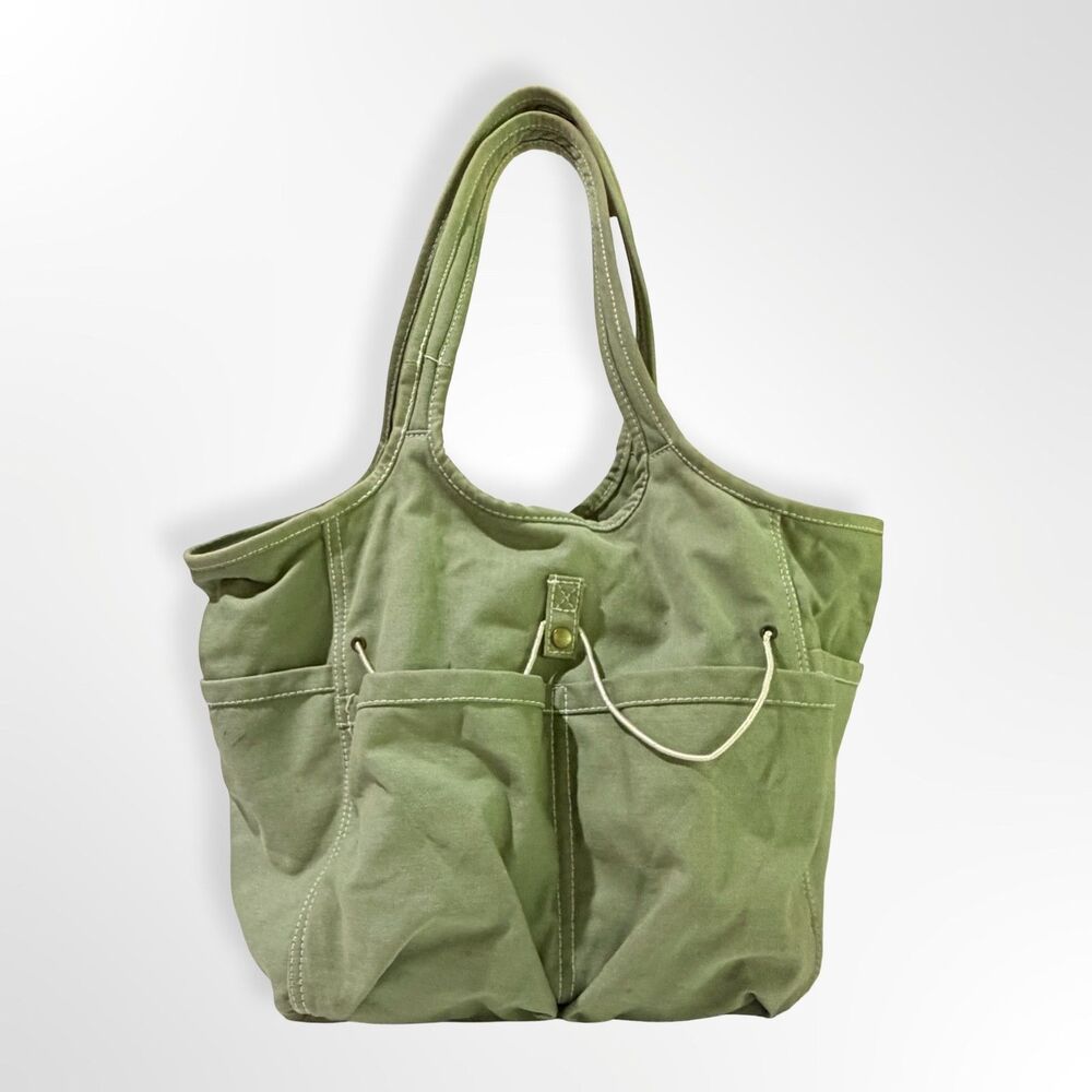 Restoration Hardware, Sage Green Canvas Multi Pocket Footed Organize Garden Tote